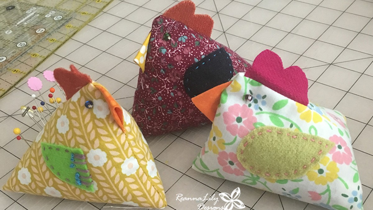 Chicken Chook Pin Cushion Free Sewing Tutorial by Jen Eskridge