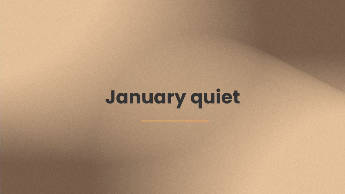 NEWSLETTER — Theme: What January reveals when things slow down