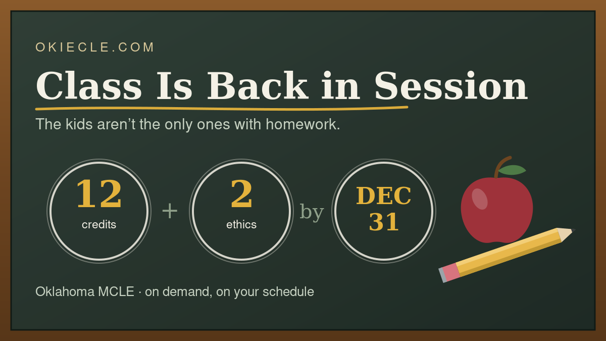 Back to School: Time for Lawyers to Get Their Credits Too