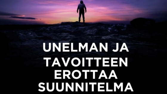 Unelman ja tavoitteen erottaa suunnitelma