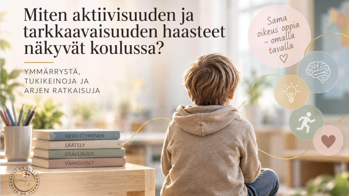 Miten aktiivisuuden ja tarkkaavaisuuden haasteet näkyvät koulussa?