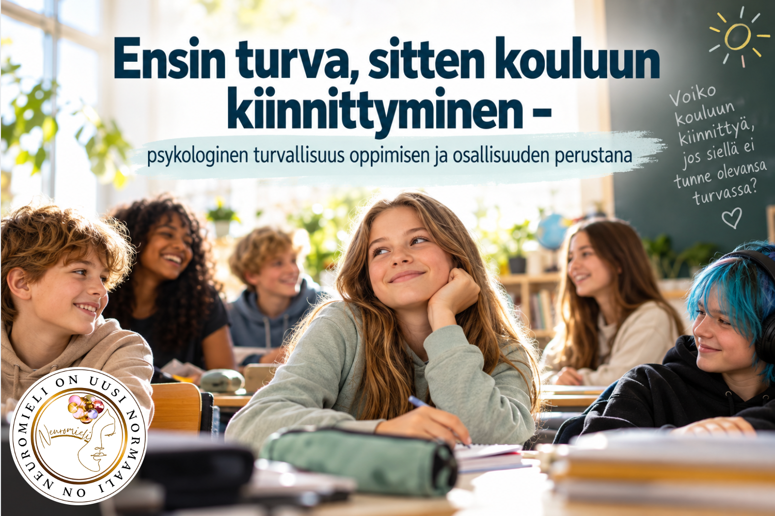 Ensin turva, sitten kouluun kiinnittyminen – nuoria turvallisessa luokkayhteisössä, psykologinen turvallisuus oppimisen ja osallisuuden perustana.