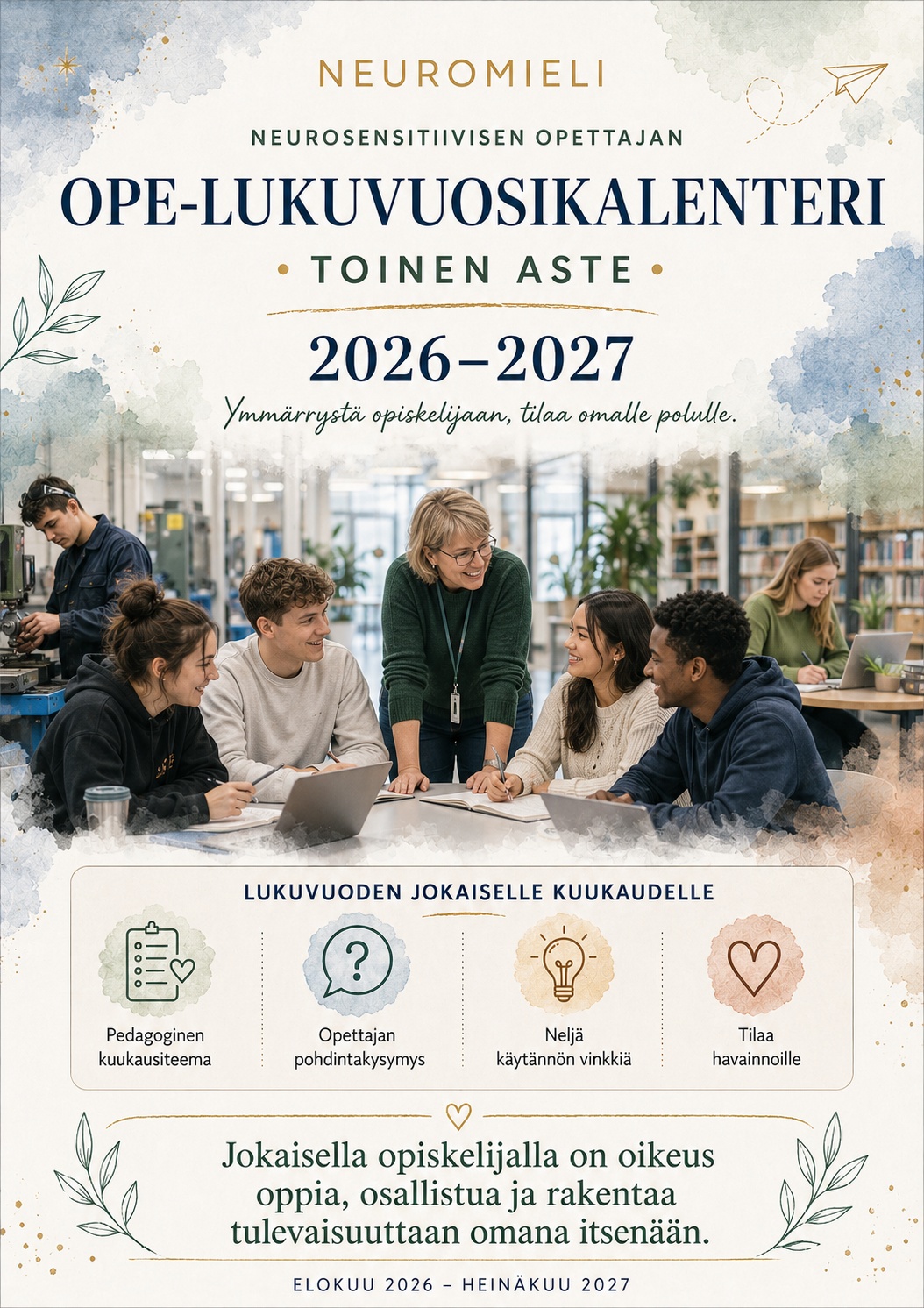 Neuromieli OPE-lukuvuosikalenteri toiselle asteelle 2026–2027 – kansi