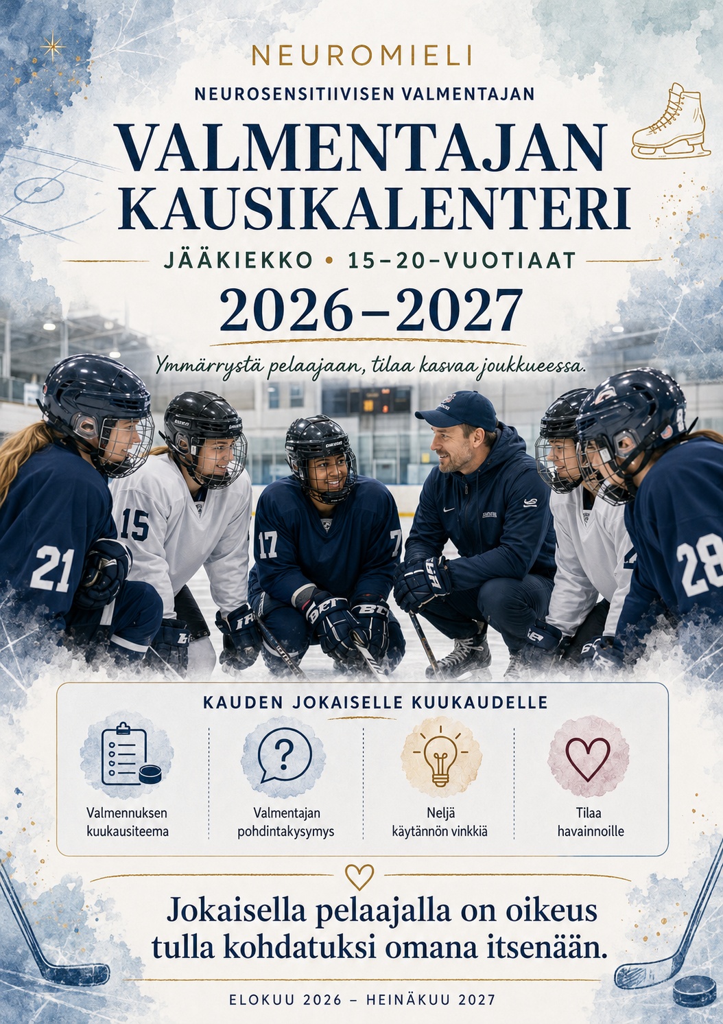 Neuromieli valmentajan kausikalenteri 2026–2027 – kansi