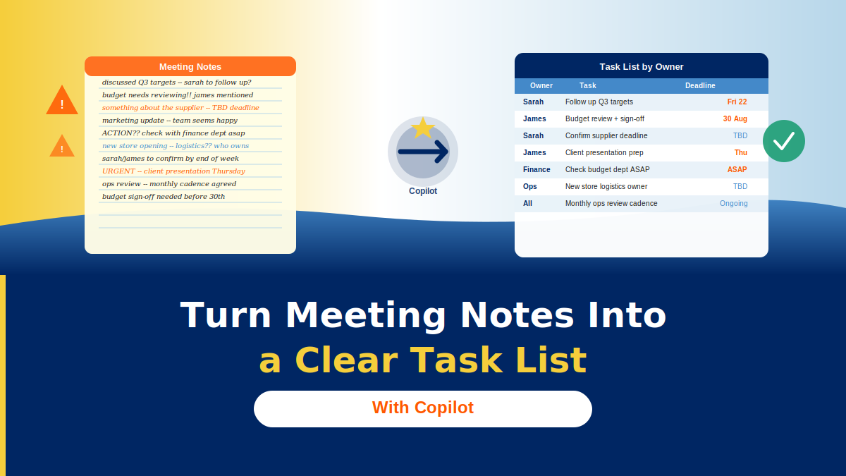 Turn Meeting Notes Into a Clear Task List — With Copilot