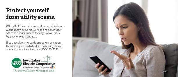Protect yourself from utility scams. Call 800-225-4532 if you receive any suspicious communication threatening immediate disconnection.