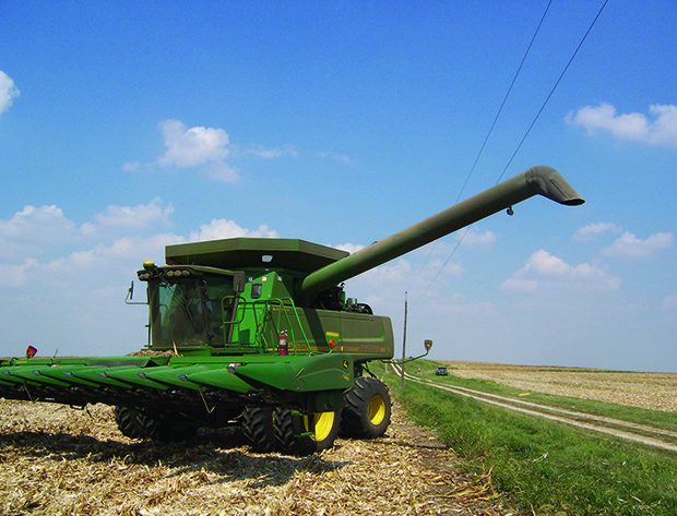 combine in a field