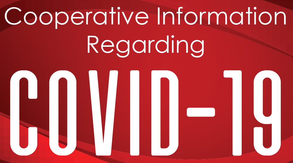 COVID-19 against a red background