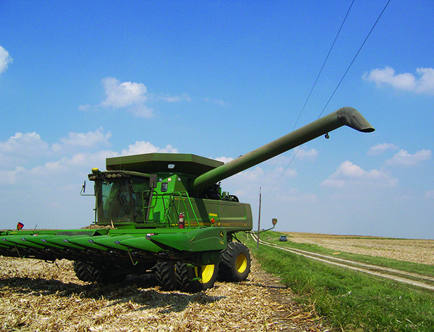 combine in a field