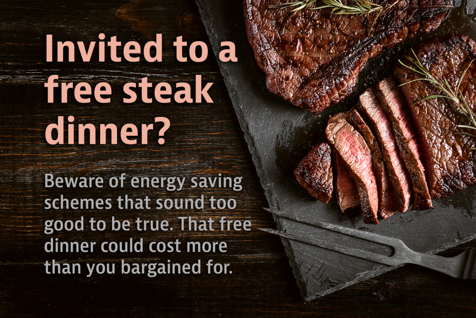 card of a free dinner invitation