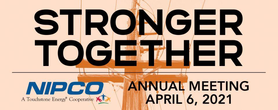 Graphic illustration of NIPCO's 202 Annual Meeting logo, "STRONGER TOGETHER"