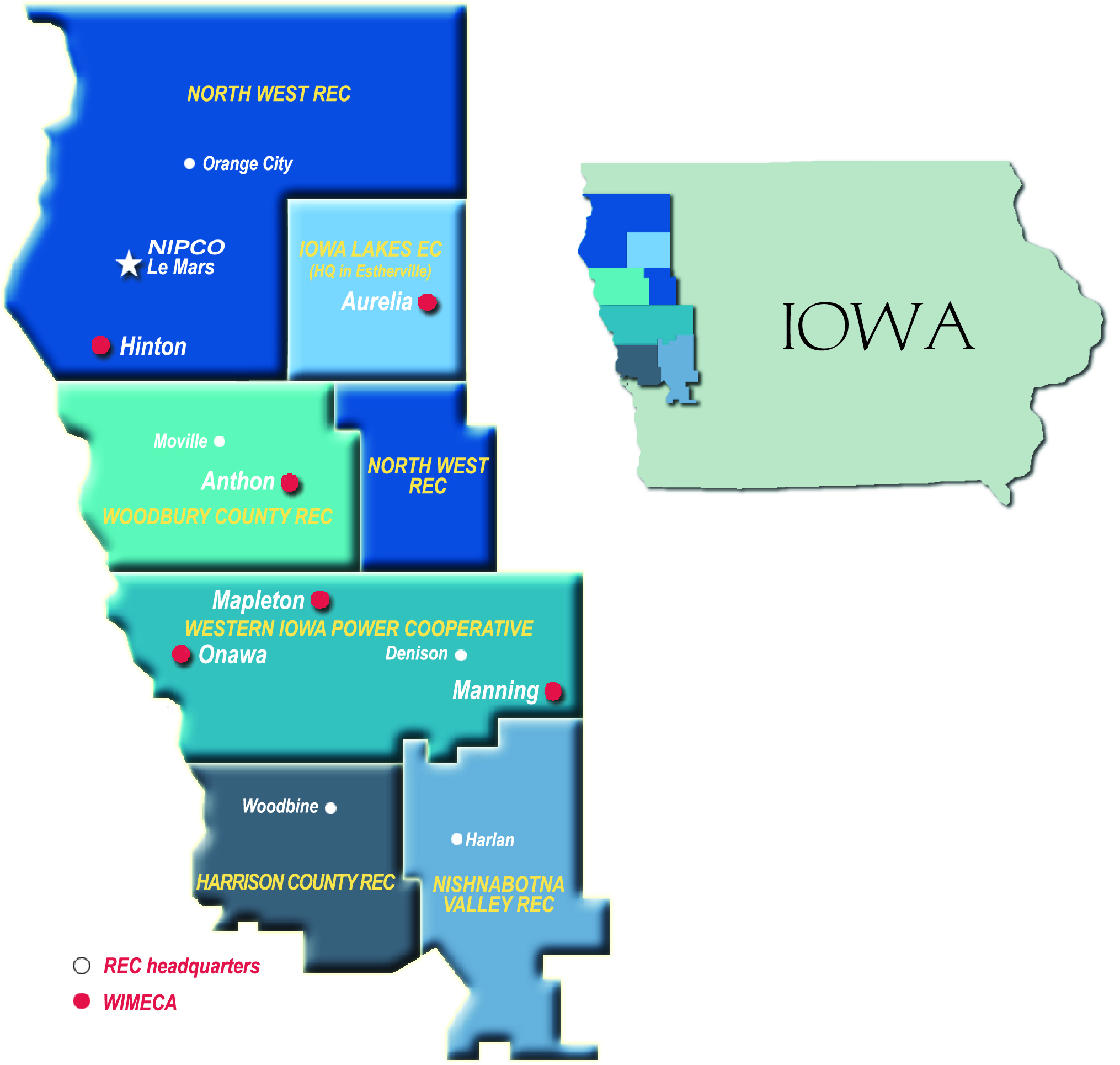 Map Of Western Iowa NIPCO Members