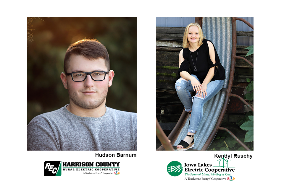 Pictured are scholarship recipients Hudson Barnum and Kendyl Ruschy.