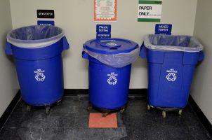 blue recycling tubs