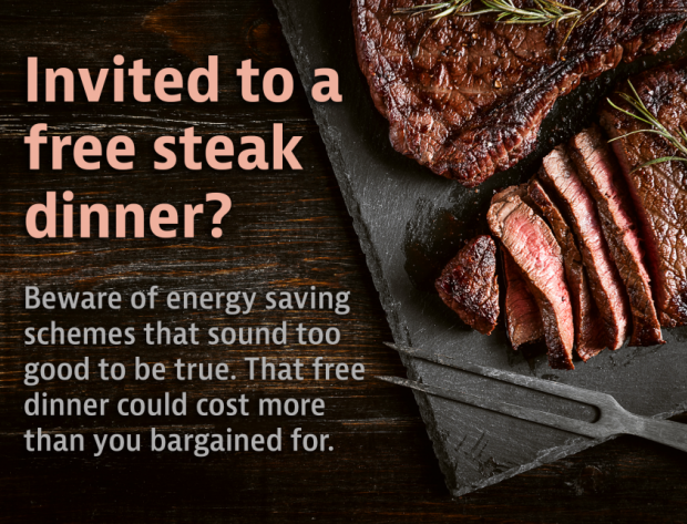 card of a free steak dinner invitation