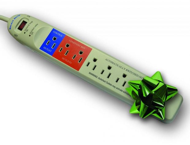 Smart Outlet Strip with bow on it