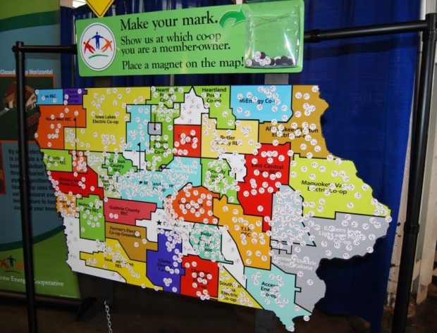 Map with attendees marked