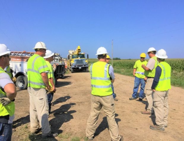 NIPCO Crews gathered for a tailgate meeting at the job site