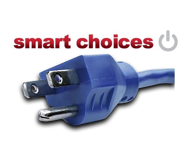Graphic illustration of the Smart Choices logo with a blue electrical plug
