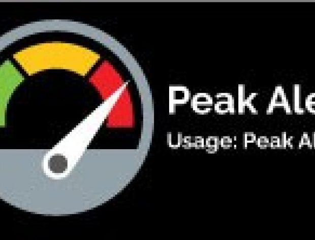 graphic illustration of a peak alert meter indicating the peak is at high alert