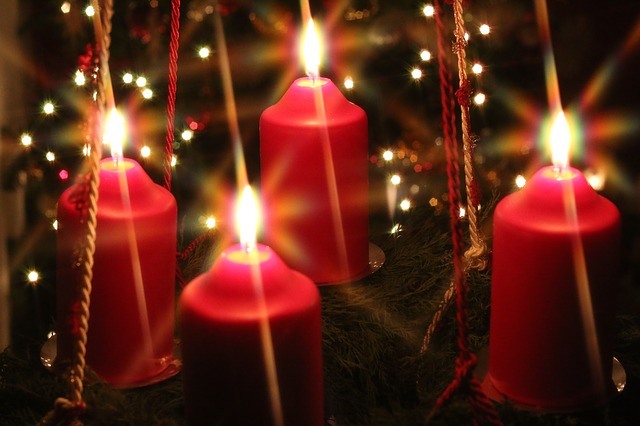 Lit candles