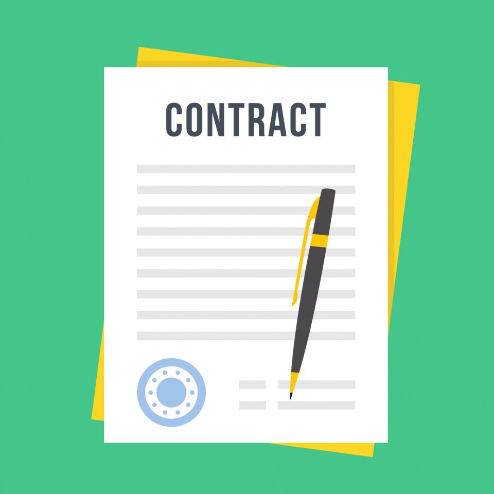 contract and pen