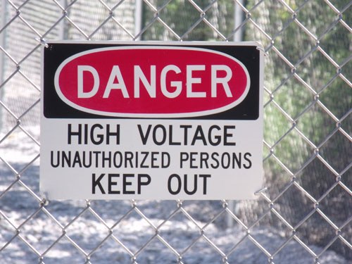 danger high voltage sign
