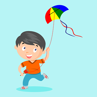 Child flying a kite
