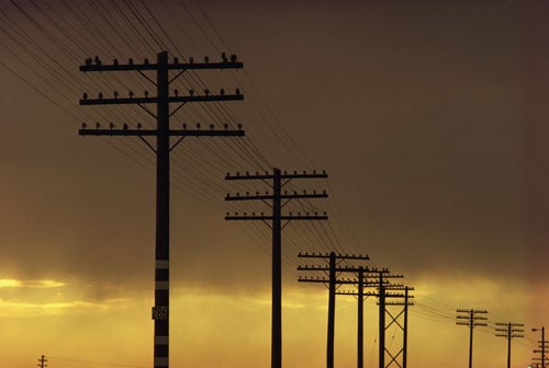 row of power poles