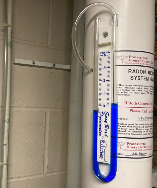 radon system monitoring unit
