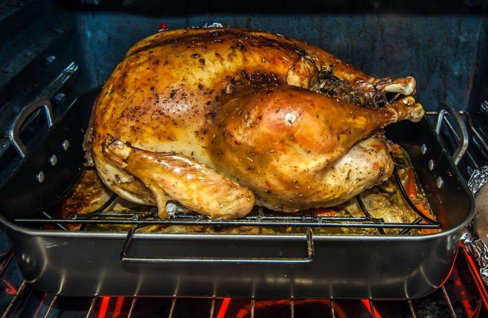 turkey roasting in the oven