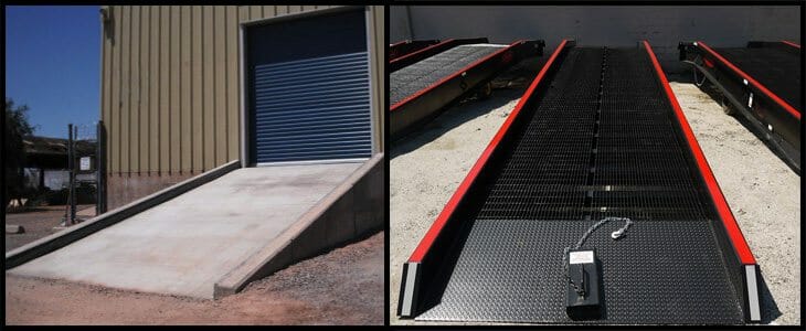 concrete ramp next to a yard ramp