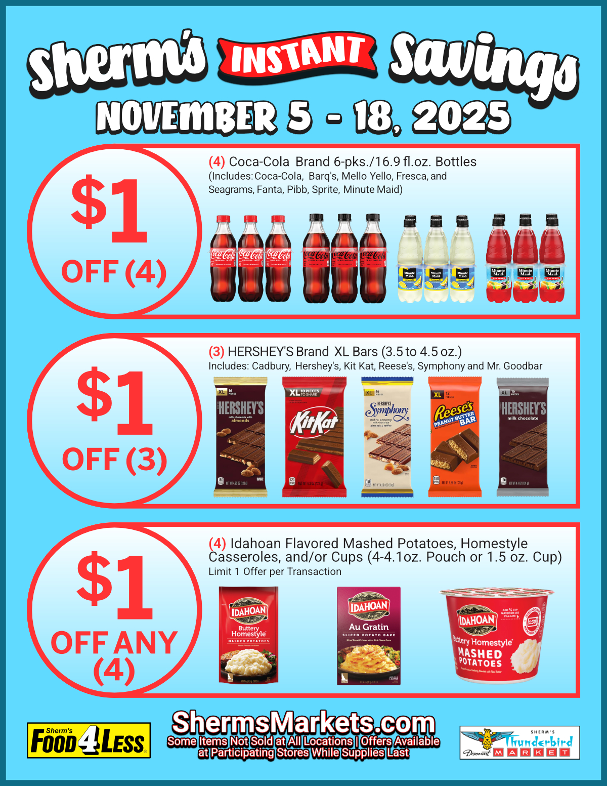 Sherm's Instant Savings Nov. 5 -18, 2025