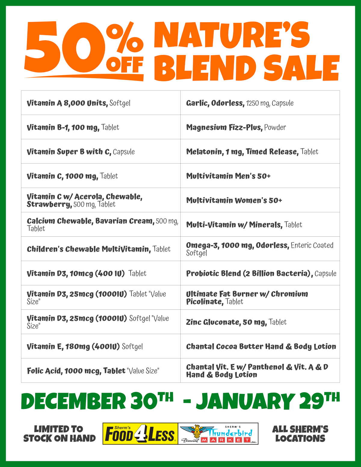 Sherm's Nature's Blend Sale