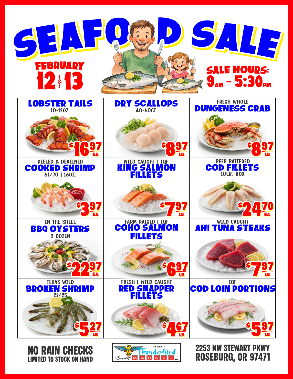 Seafood Sale at Thunderbird in Roseburg