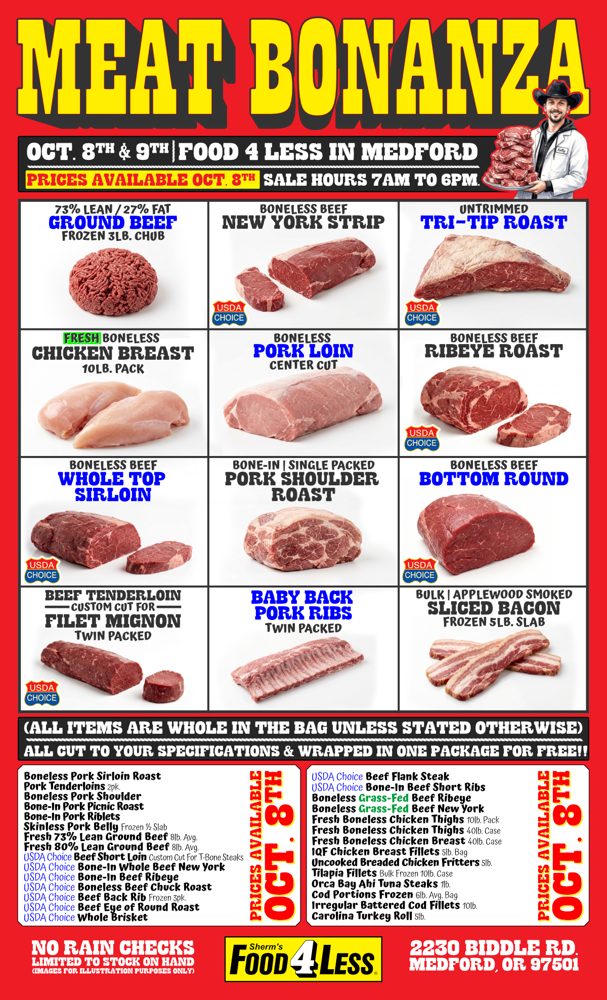 Sherm's Food 4 Less Meat Bonanza Sale 