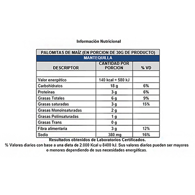 Palomita Mantequilla X 85 gr