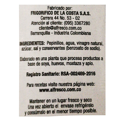 Pepinillo Agridulce 250 Grs