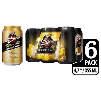 Cerveza Miller Genuine Draft Six Pack Lata Cerveza 355 Ml.