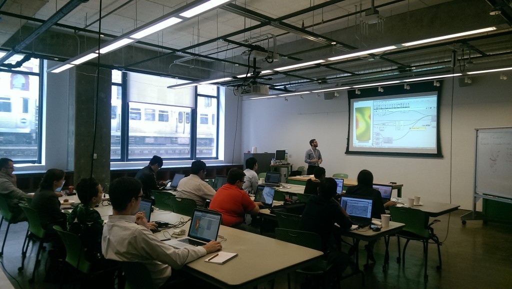 Matt Naugle discusses how to use Kangaroo for panel planarization at Facades Plus in Chicago last month.
