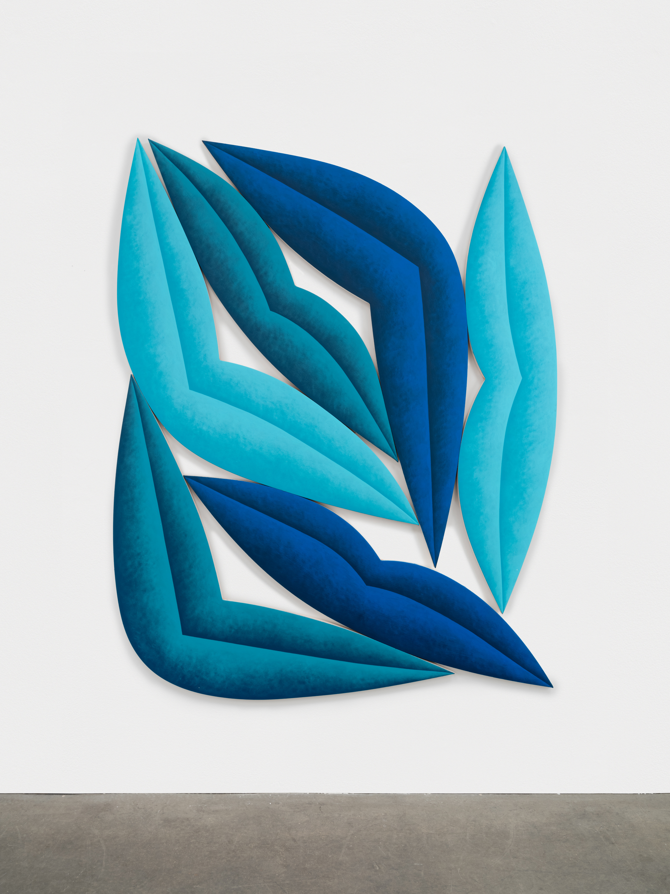 Corydon Cowansage, Green and Turquoise, Green and Turquoise, 2024, acrylic on canvas over shaped stretchers, 86 x 68 inches