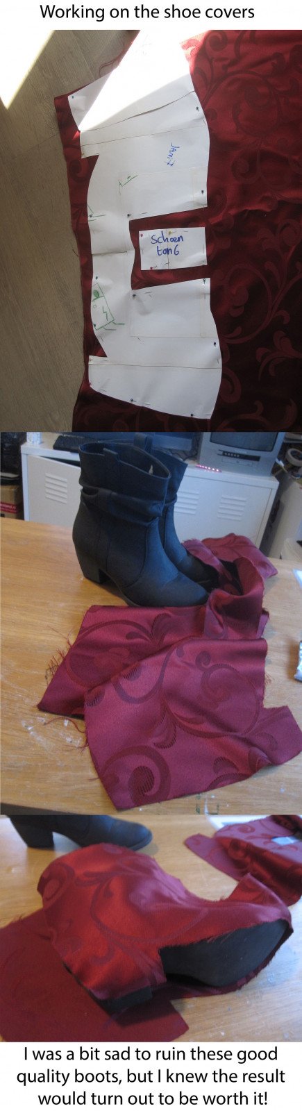 Working on the shoe covers