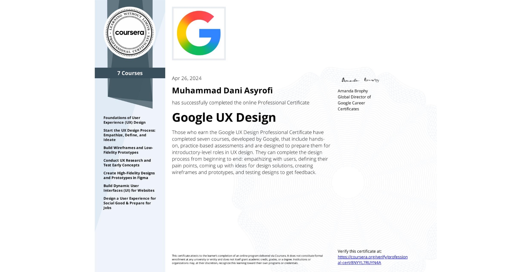 Google UX Design Specialization