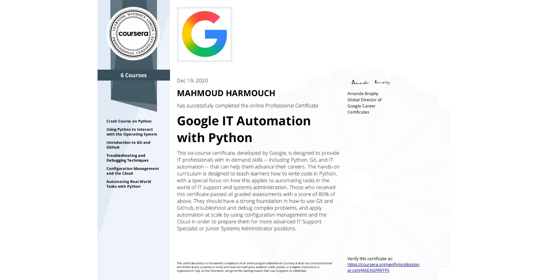 CERTIFICATE LANDING PAGE~JK6EAGFRVTPS