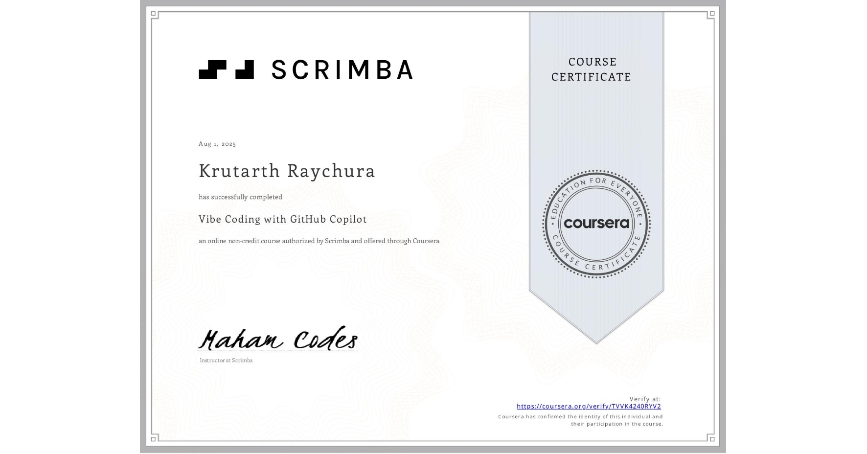 GitHub Copilot Certificate