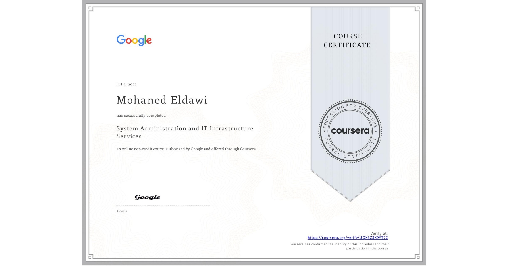 System Administration and IT Infrastructure Services