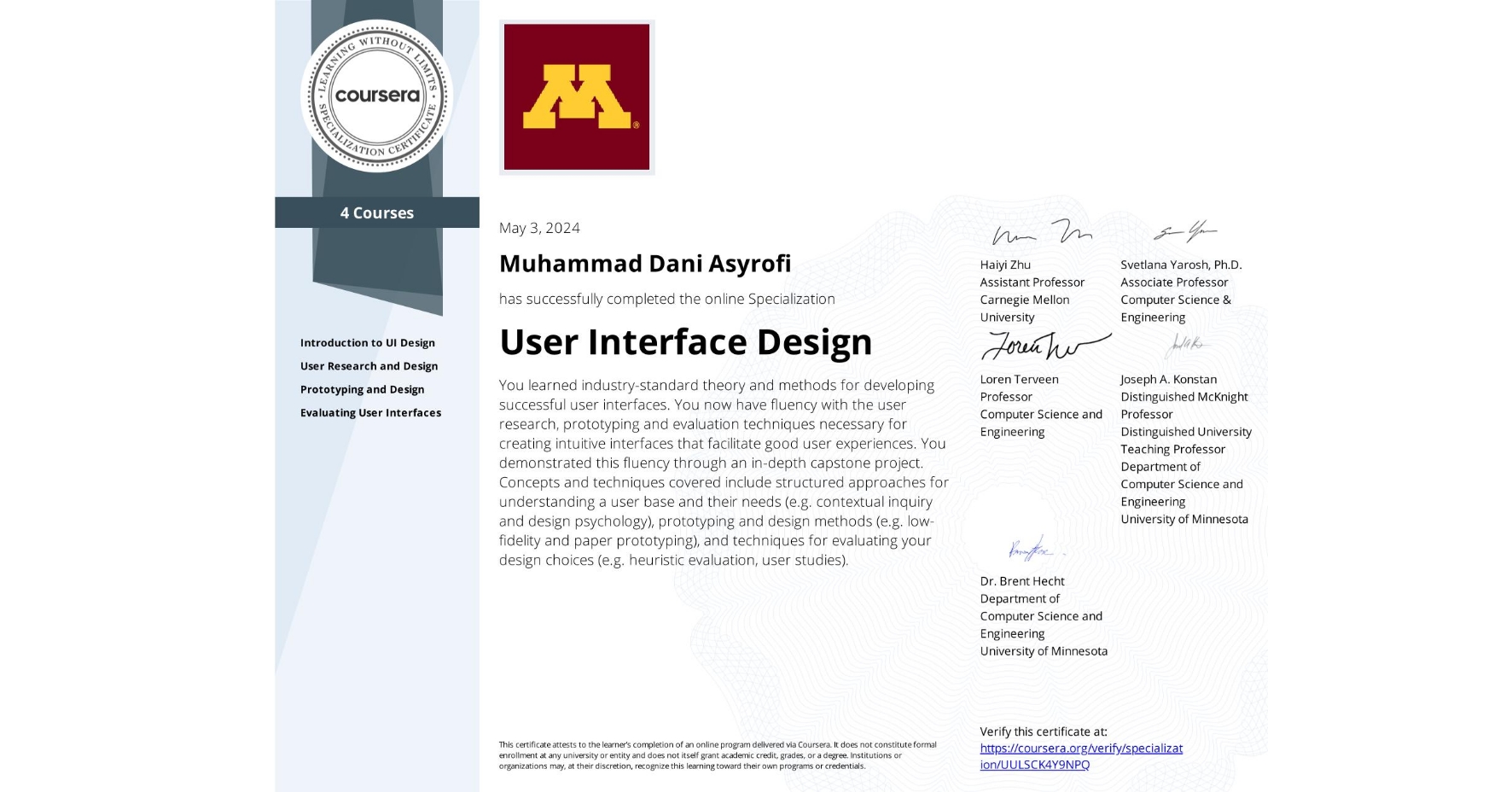 User Interface Design Specialization
