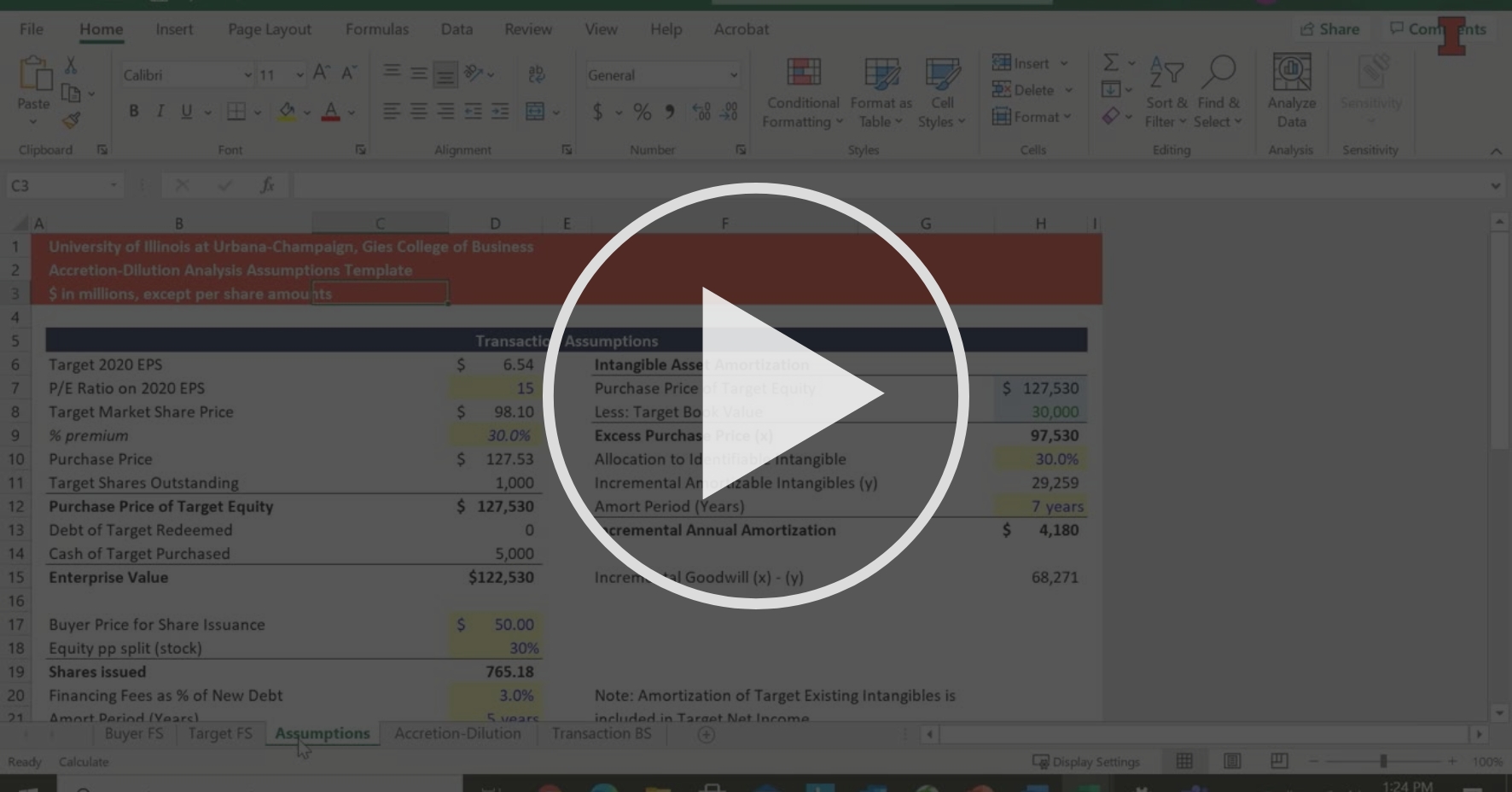 Building an Accretion/Dilution Model Part 2 Module 3 Merger