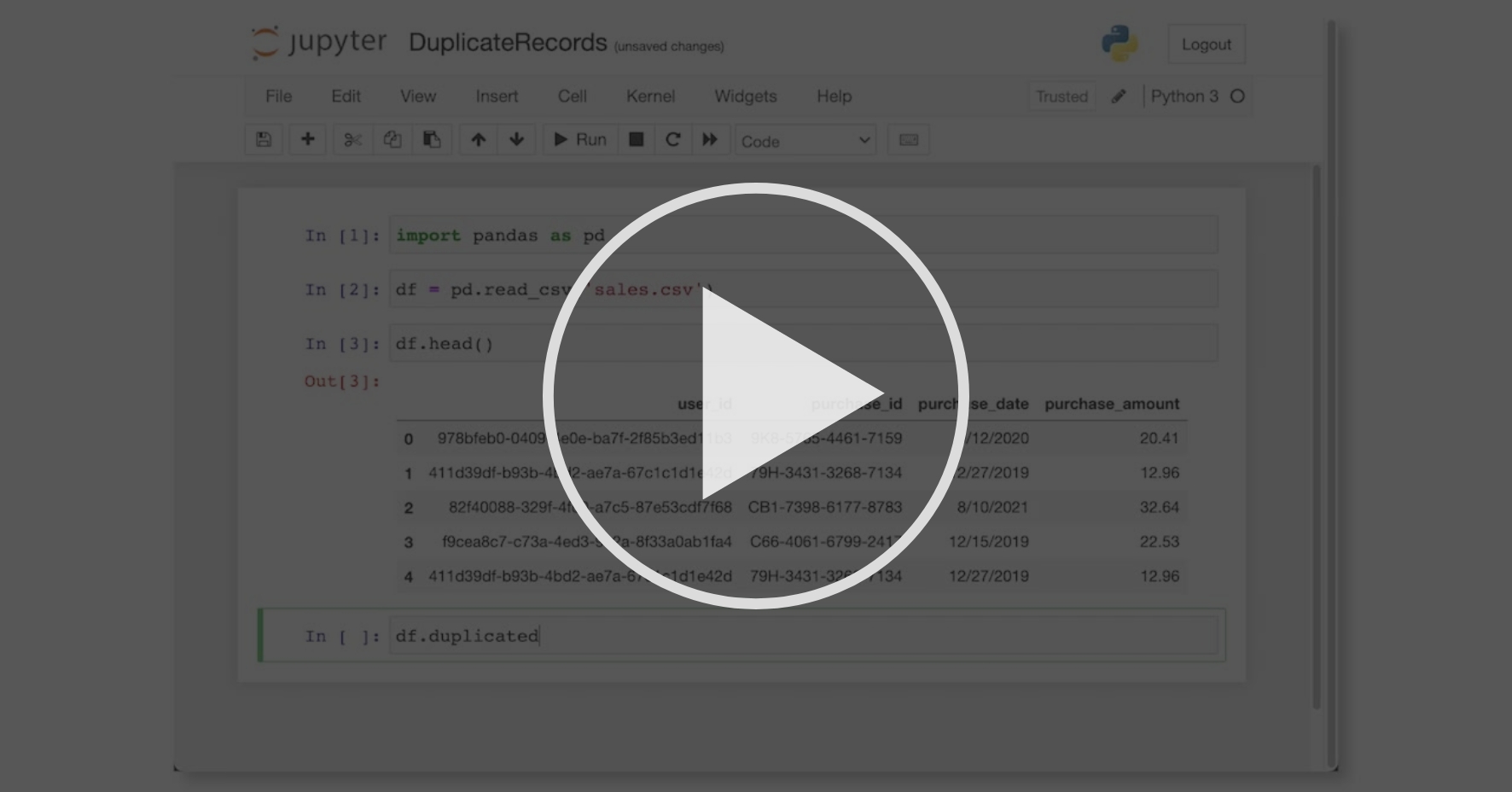 Finding and Removing Duplicate Records - Data Cleaning and Processing |  Coursera