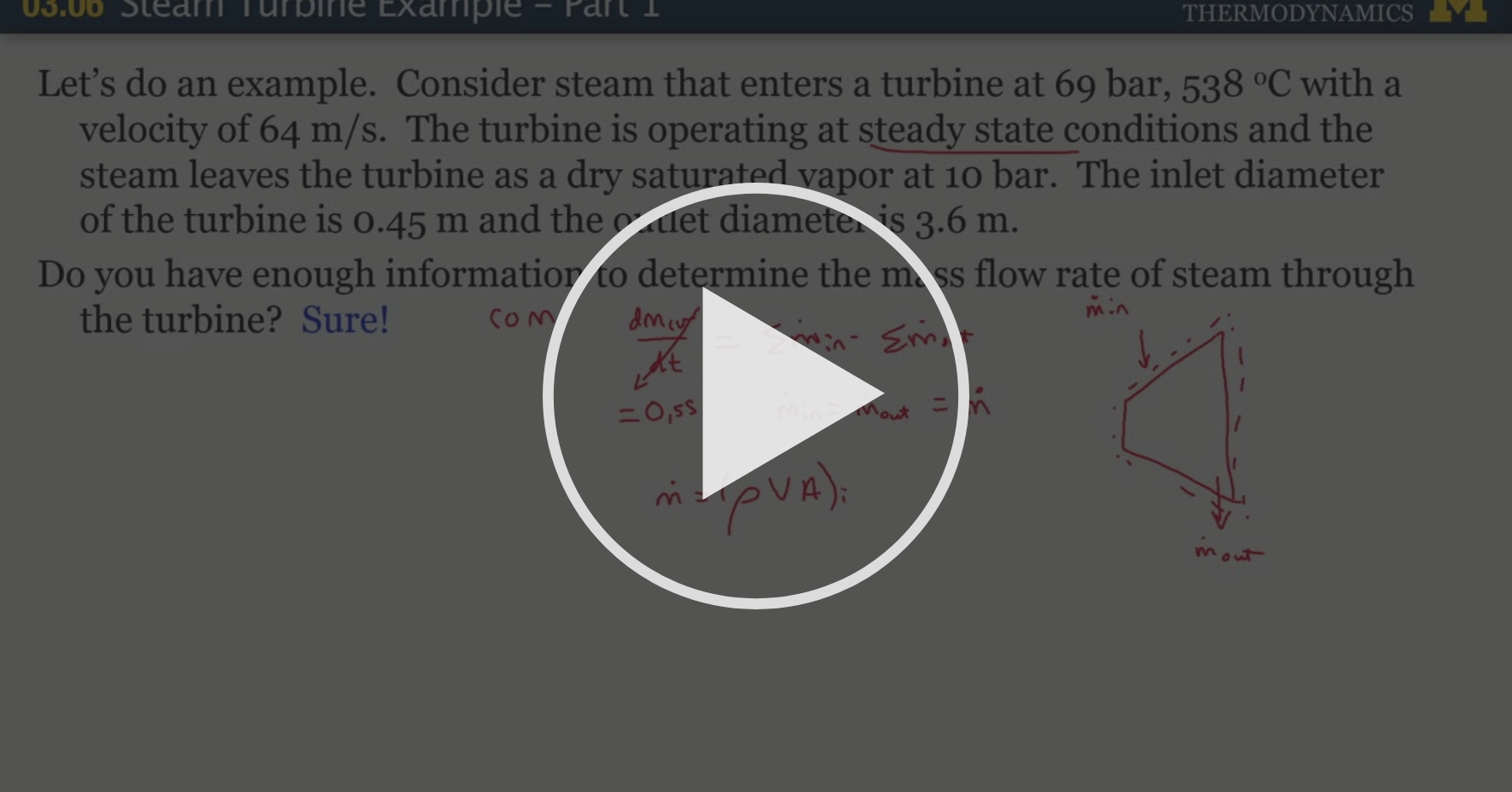 03 06 Steam Turbine Example Part 1 Week 3 Coursera